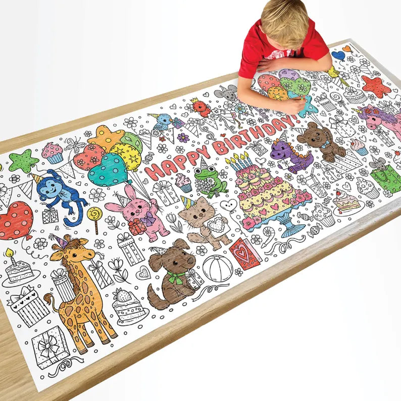 Custom Coloring Pages Personalized Fun for Kids 30" x 72"