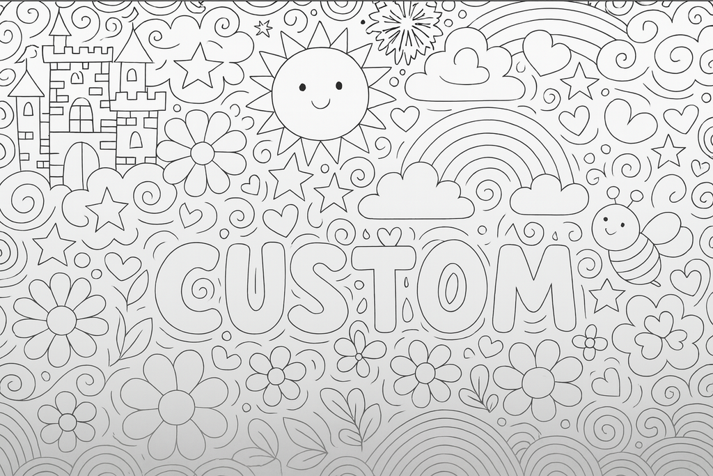Custom Coloring Pages Personalized Fun for Kids 30" x 72"